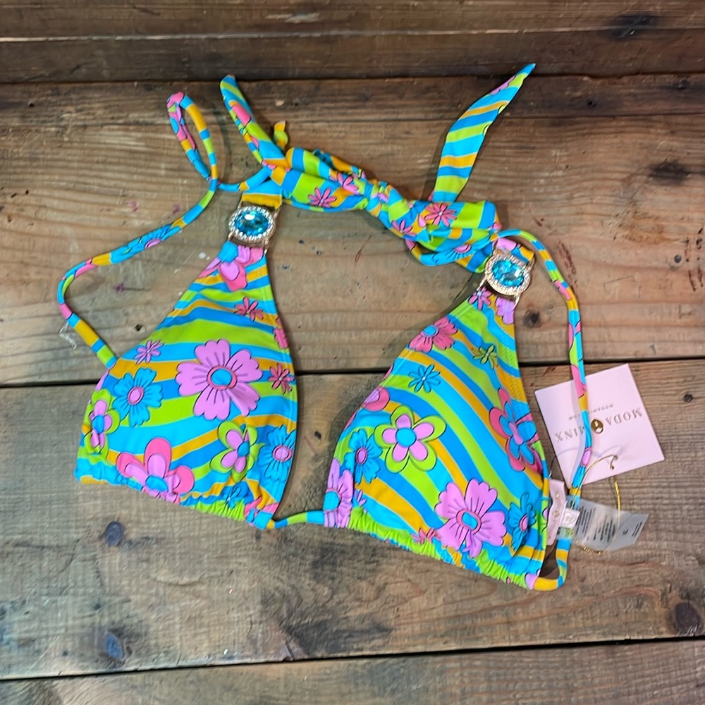 Moda Minx swim Top Floral XL